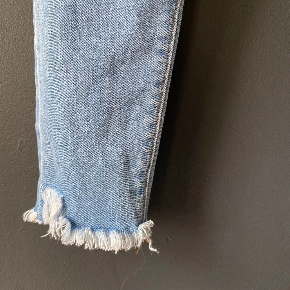 IRO Jeans Light Wash Raw Hem High Rise Skinny Sz 25